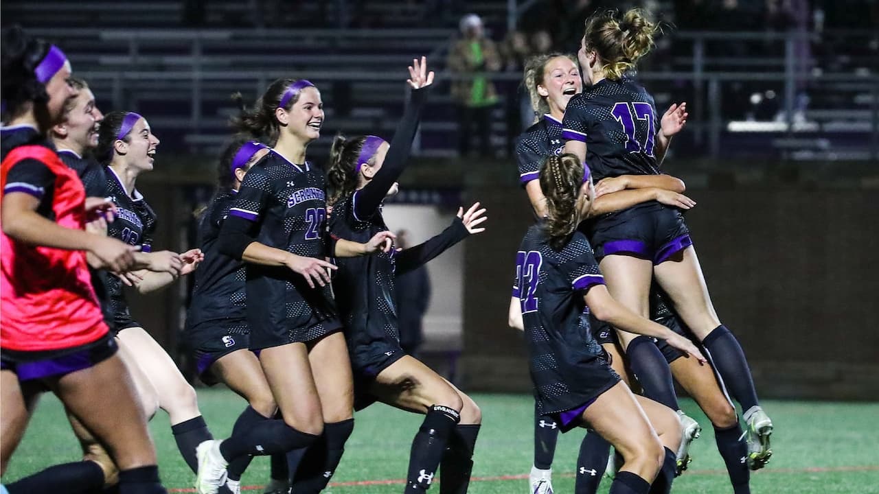 With Sunday's win, the The University of Scranton women's soccer team, shown, are headed back to the Sweet 16 for a second straight year and have advanced past the second round for the fourth time in program history. Scranton will take on the winner of Misericordia/Western New England next weekend at a place and time yet to be determined.Photo by: Timothy R. Dougherty / Double Eagle Photography
