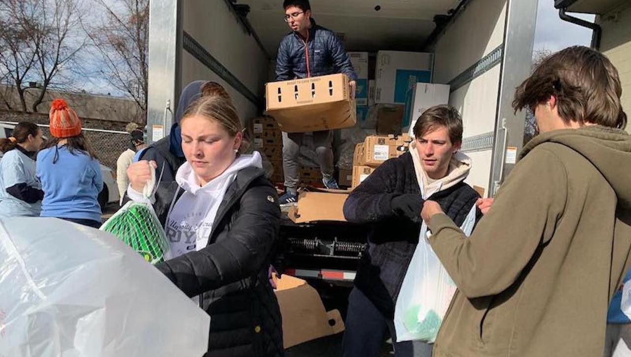 University of Scranton student volunteers prepared 150 Thanksgiving food baskets for area families in need. The annual Thanksgiving Food Drive was organized by the University’s Center for Service and Social Justice.
