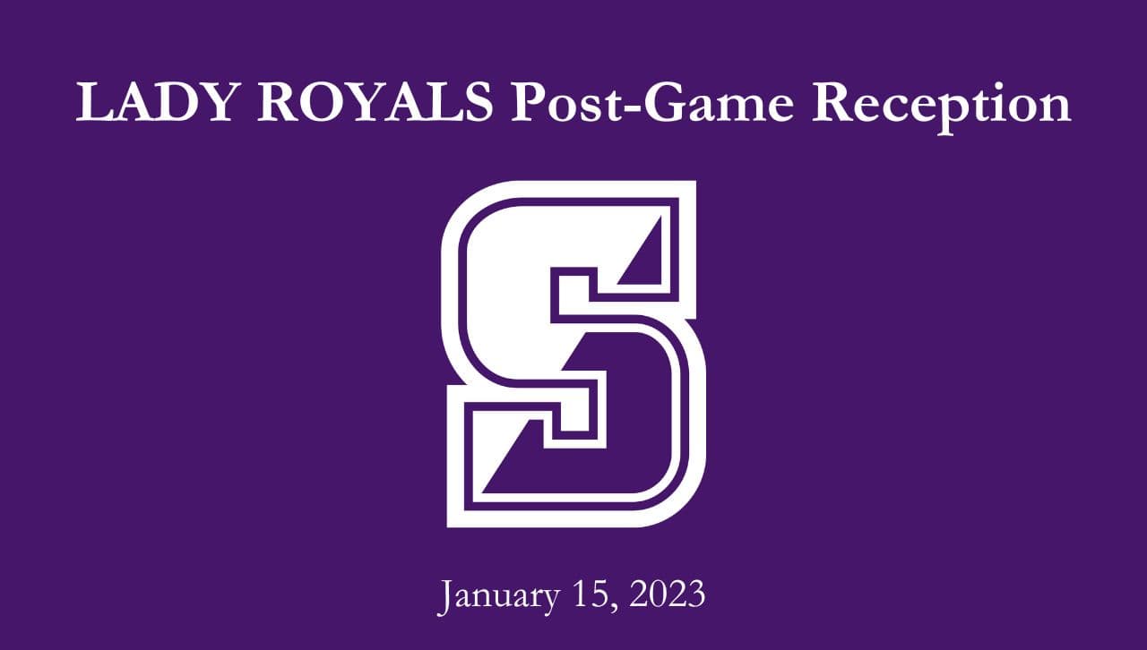 Graphic that reads "Lady Royals Post-Game Reception January 15, 2023." 