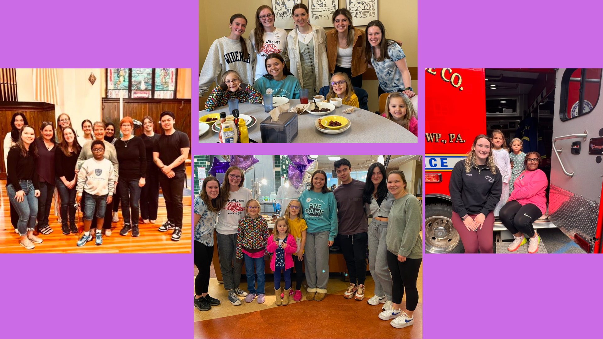 images of American Sign Language students from The University of Scranton participating at various community events