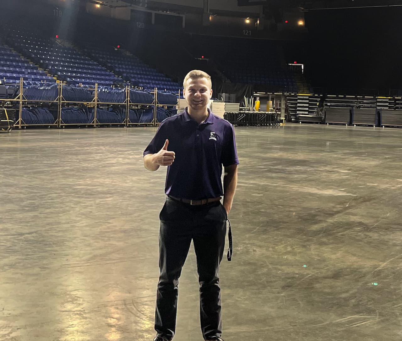 This summer, as part of The University of Scranton Royal Experience Internship Program, Ben Trexler ’25, shown, is Ticket Sales and Sponsorship intern for the Reading Royals, a Philadelphia Flyers affiliate team. 