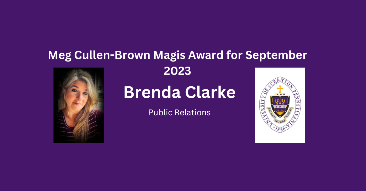 Brenda Clarke Is Meg Cullen-Brown Magis Award Winner for Septemberbanner image