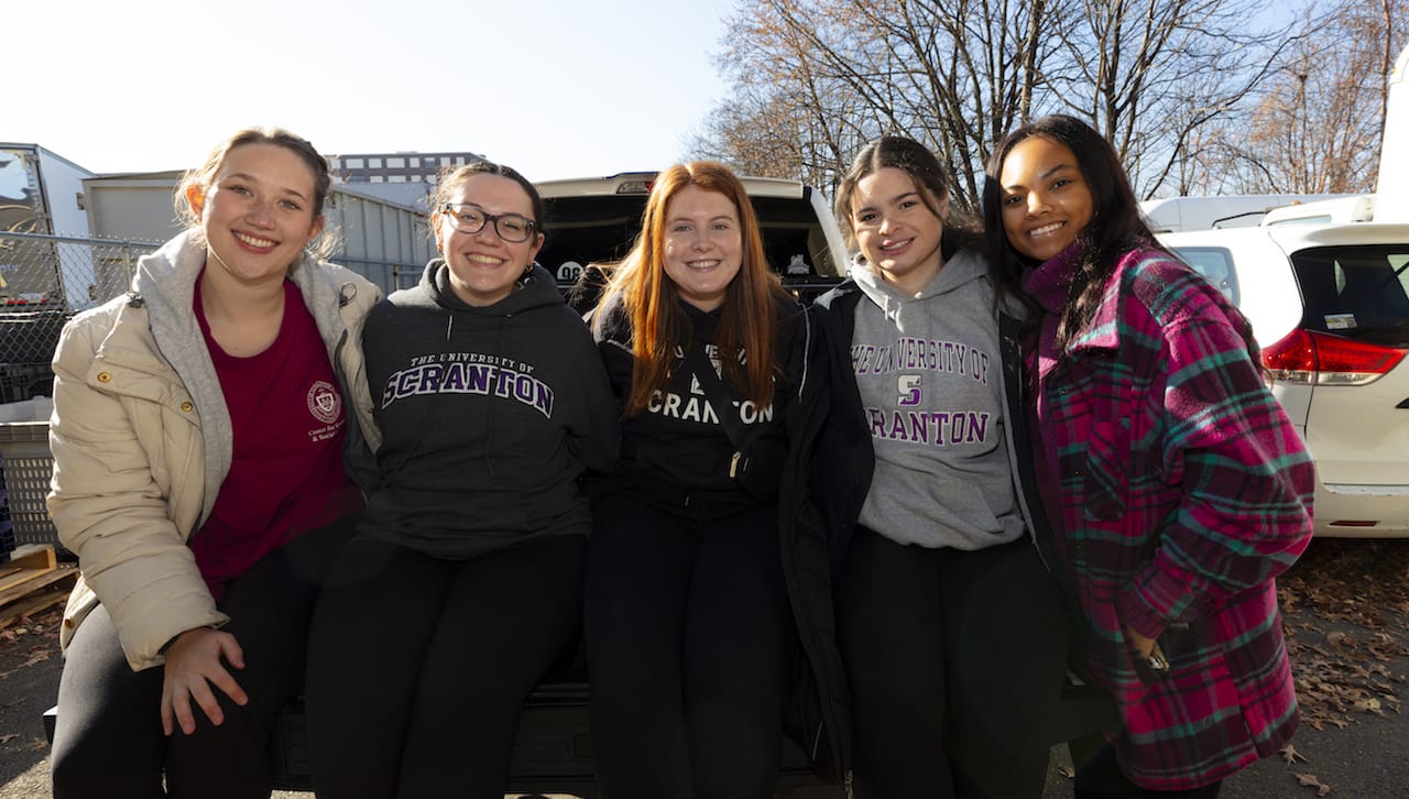 University of Scranton student volunteers prepared 150 Thanksgiving food baskets for area families in need. The annual Thanksgiving Food Drive was organized by the University’s Center for Service and Social Justice