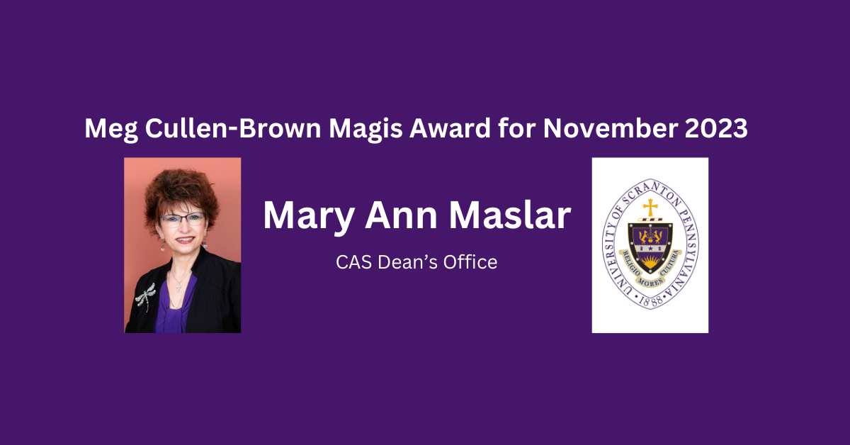 Mary Ann Maslar Is Meg Cullen-Brown Magis Award Winner for November