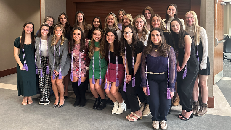 Twenty-three University of Scranton undergraduate students and three graduate students, shown, were honored recently at the 35th annual induction ceremony for the national honor society for nursing. 