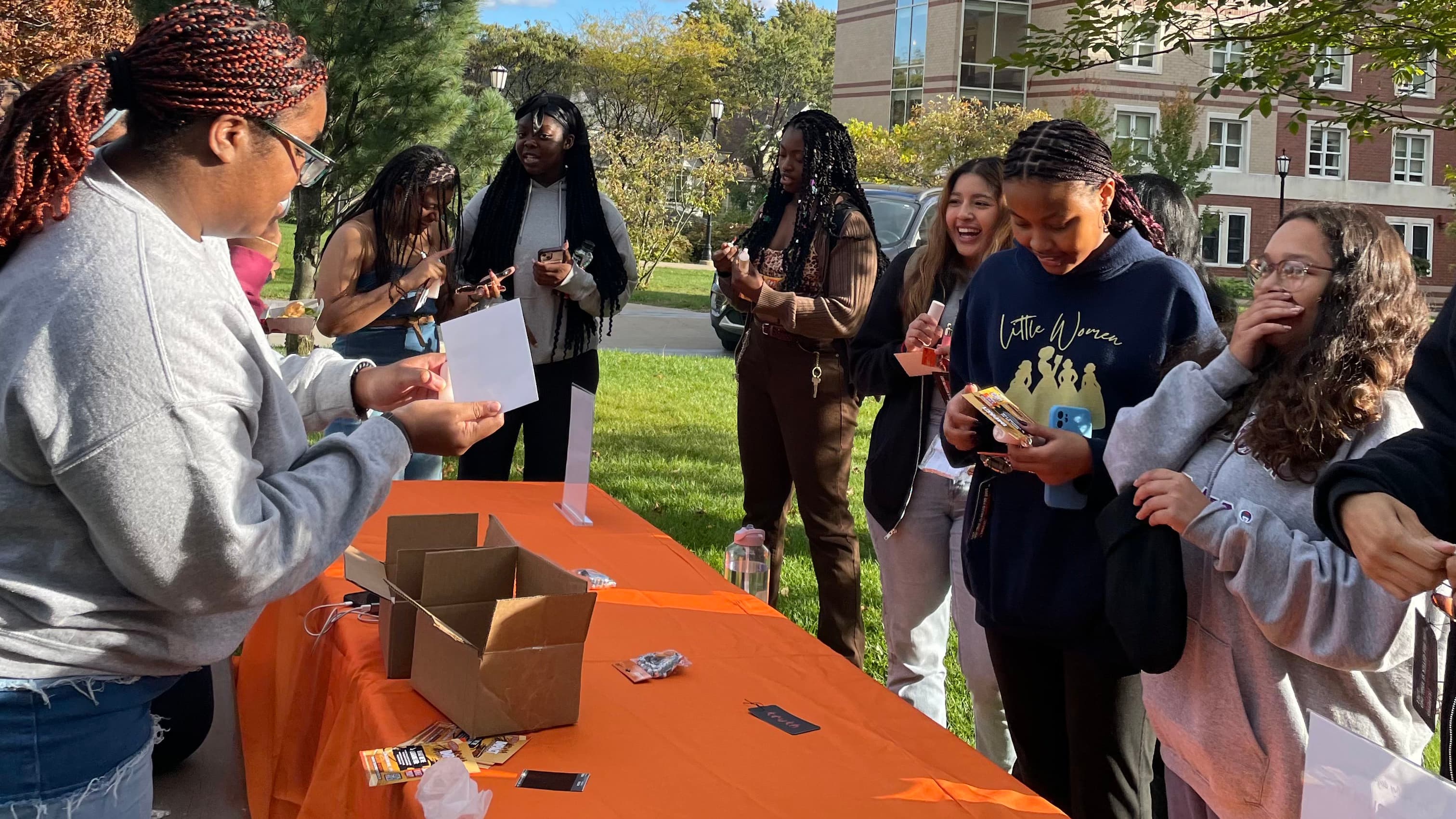 In February, members of the Louis Stanley Brown Black Student Union will host a Freedom Fest and Black History Month Trivia Event. Club participants are shown hosting a Rare Beauty event.