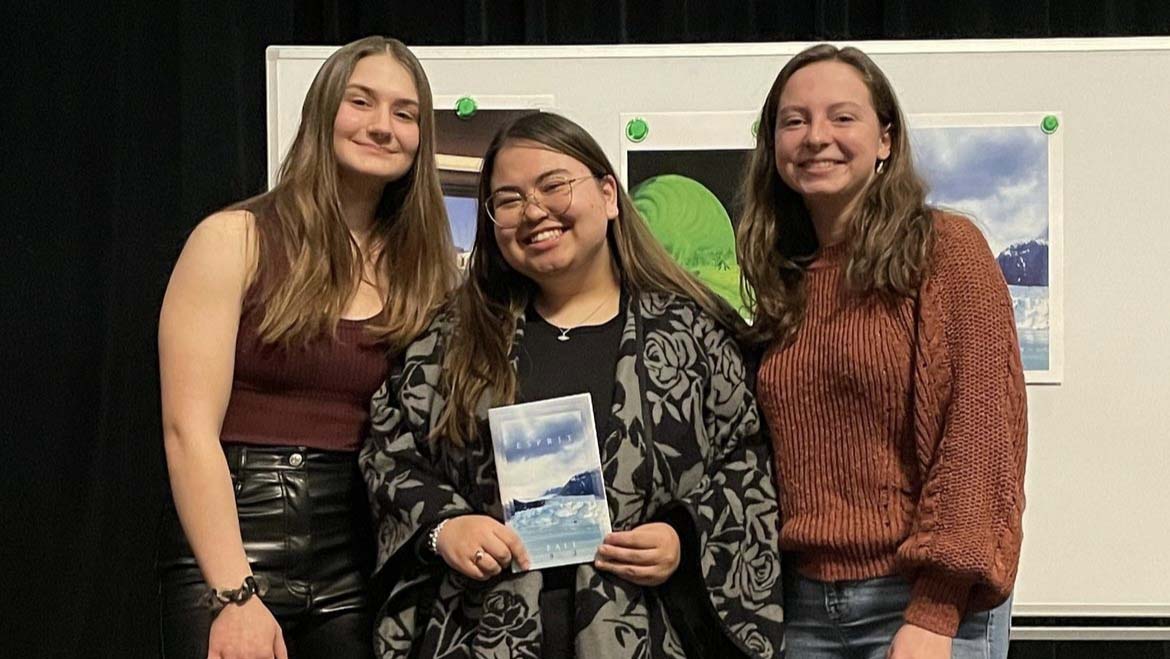 Esprit Literary Magazine Head Editors, Bethany Belkowski, Editor-In-Chief,  Britney Walsh, Production Manager and Katie Till, Technology Manager.