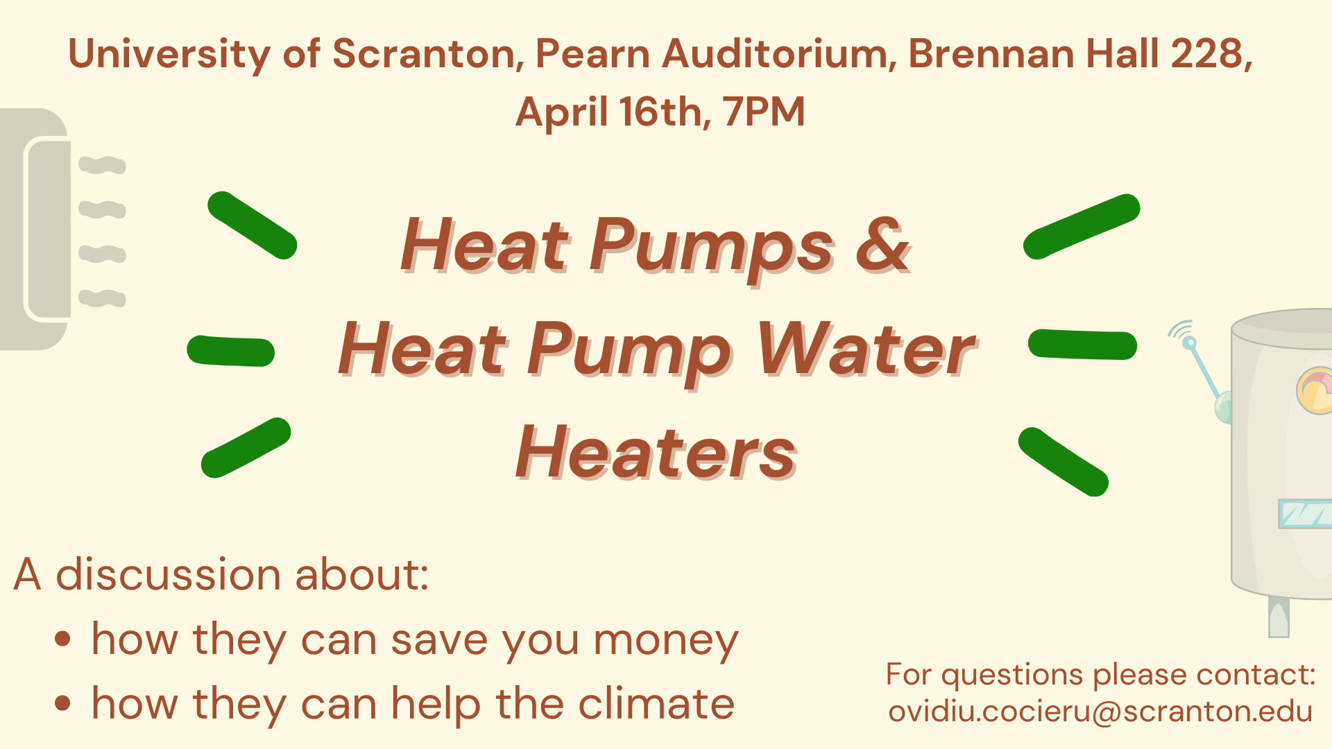 'Heat Pumps and Heat Pump Water Heaters' Discussion April 16