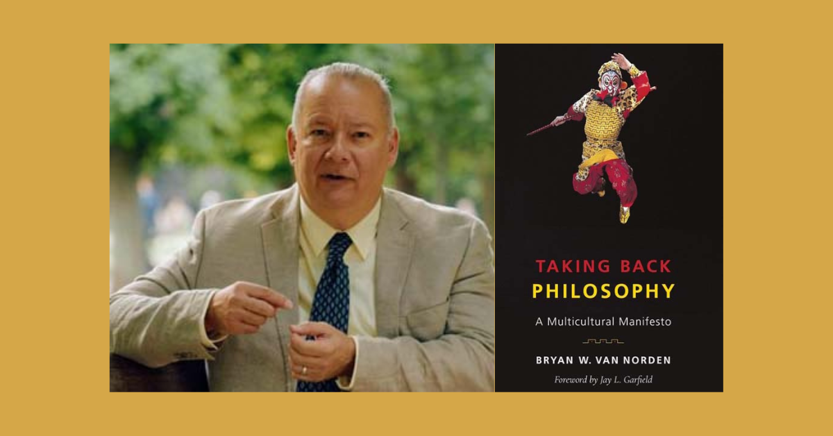 image of a man in a suit jacket next to an image of a book cover