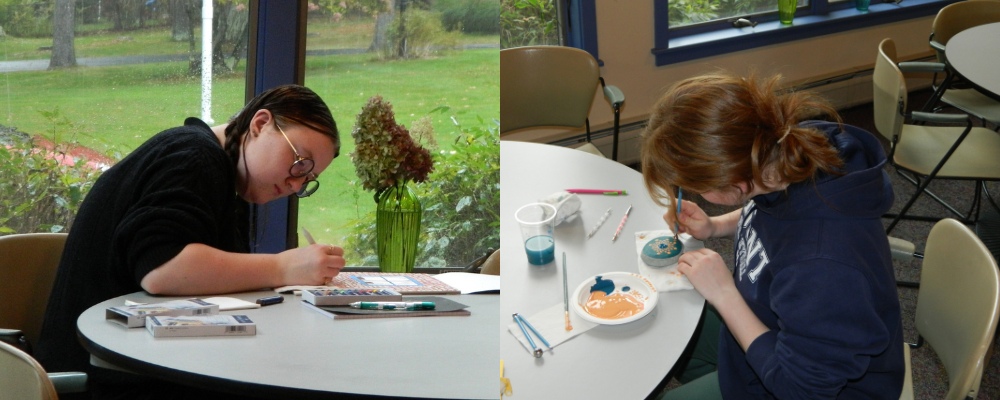 Student activities at silent retreat.