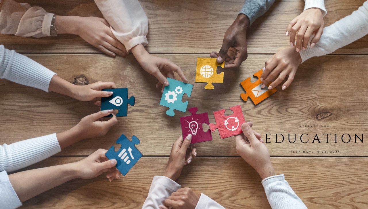hands pr person from different races in a circle with puzzle pieces