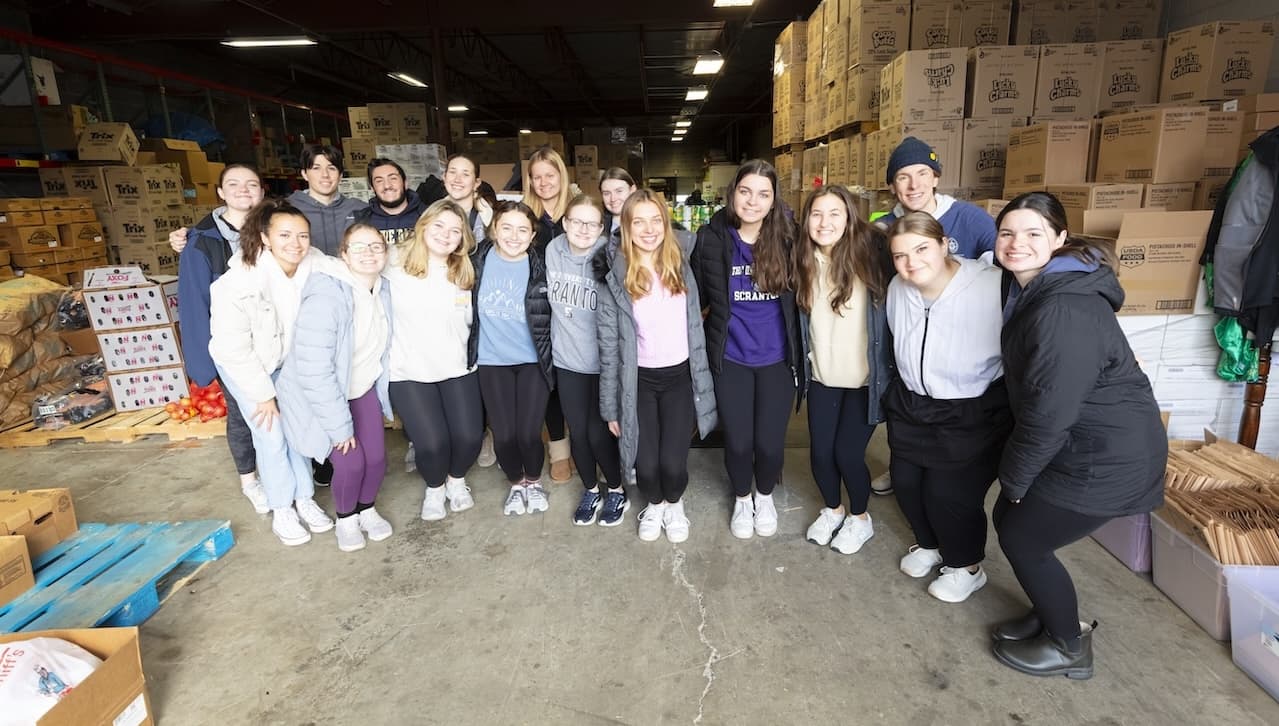 University of Scranton student volunteers prepared 150 Thanksgiving food baskets for area families in need. The annual Thanksgiving Food Drive was organized by the University’s Center for Service and Social Justice.