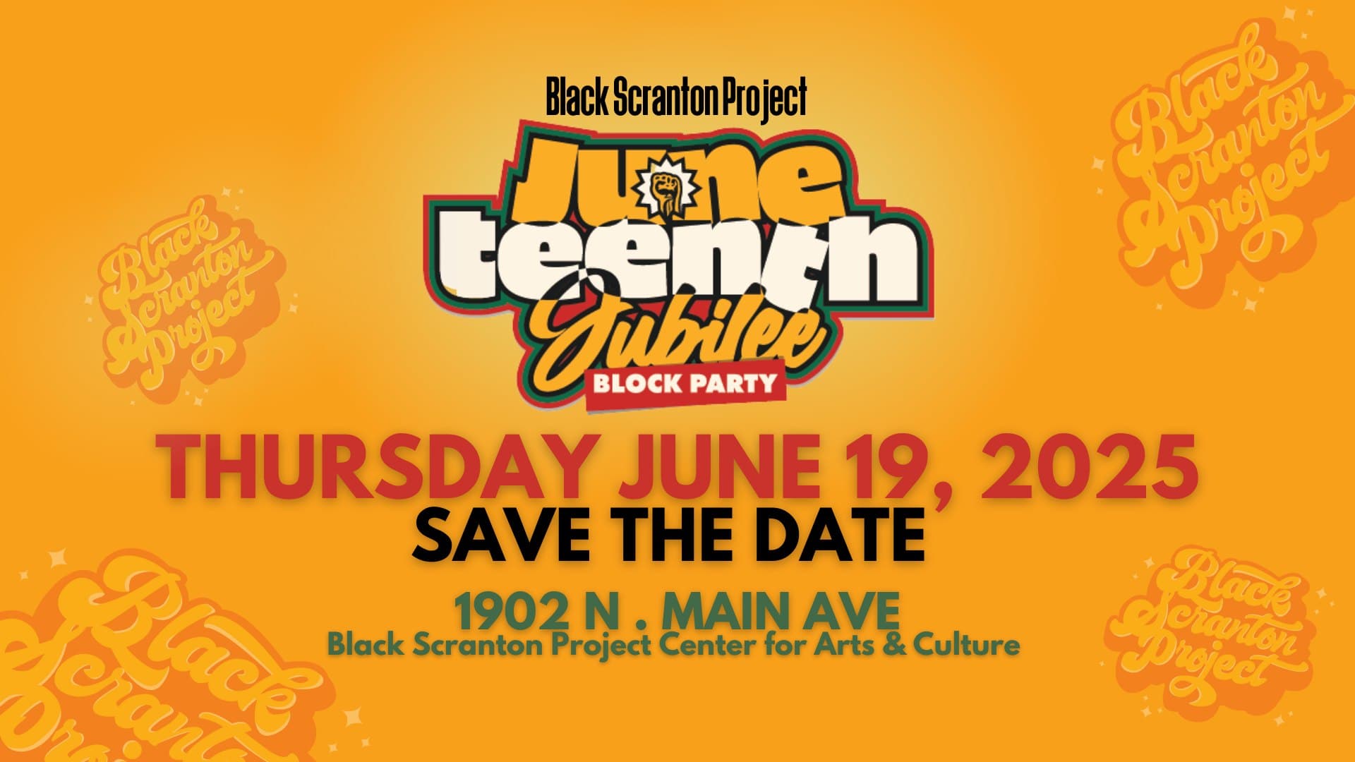 poster announcing community Juneteenth event with Black Scranton