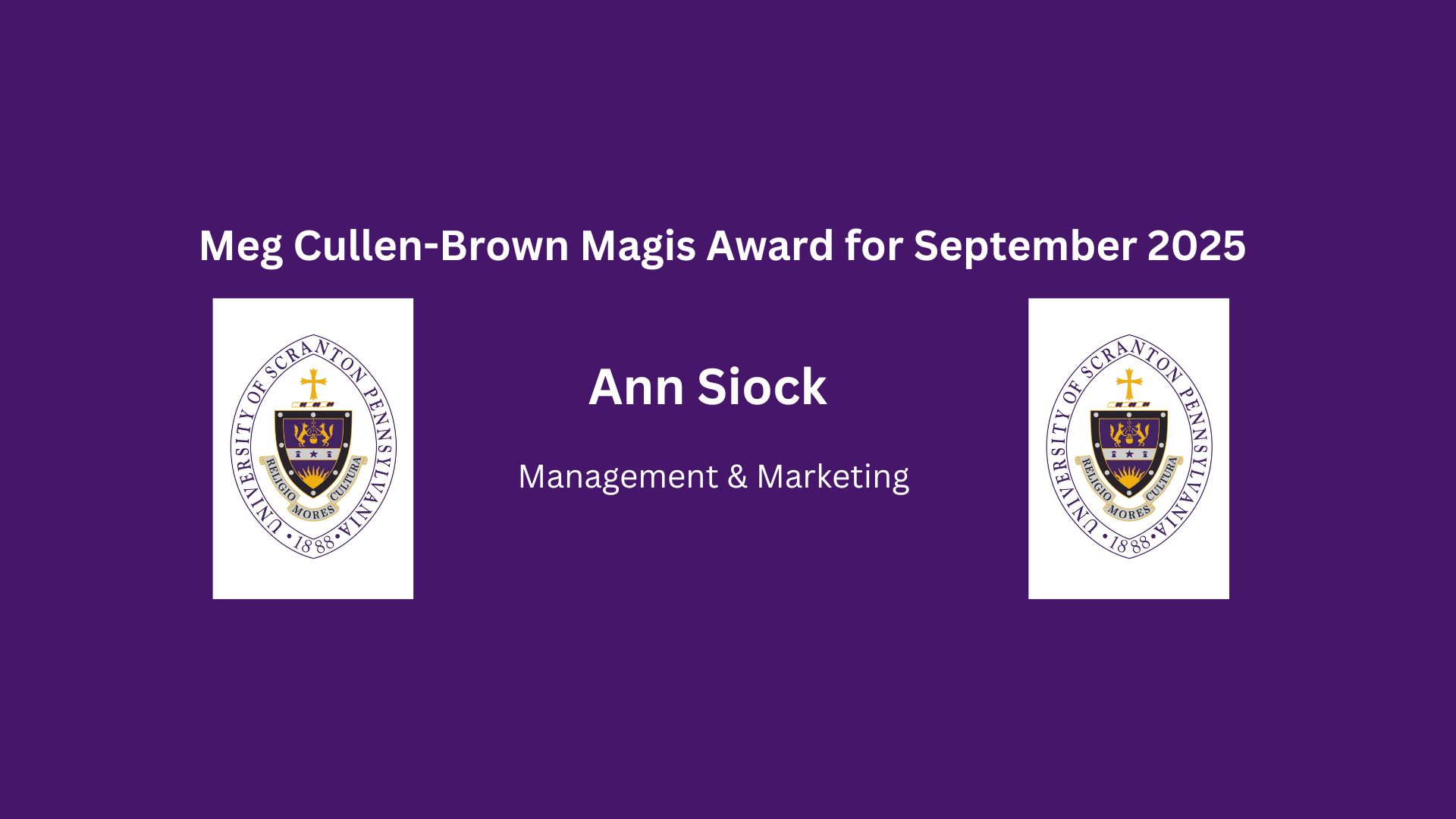 Meg Cullen-Brown Magis Award for September banner image