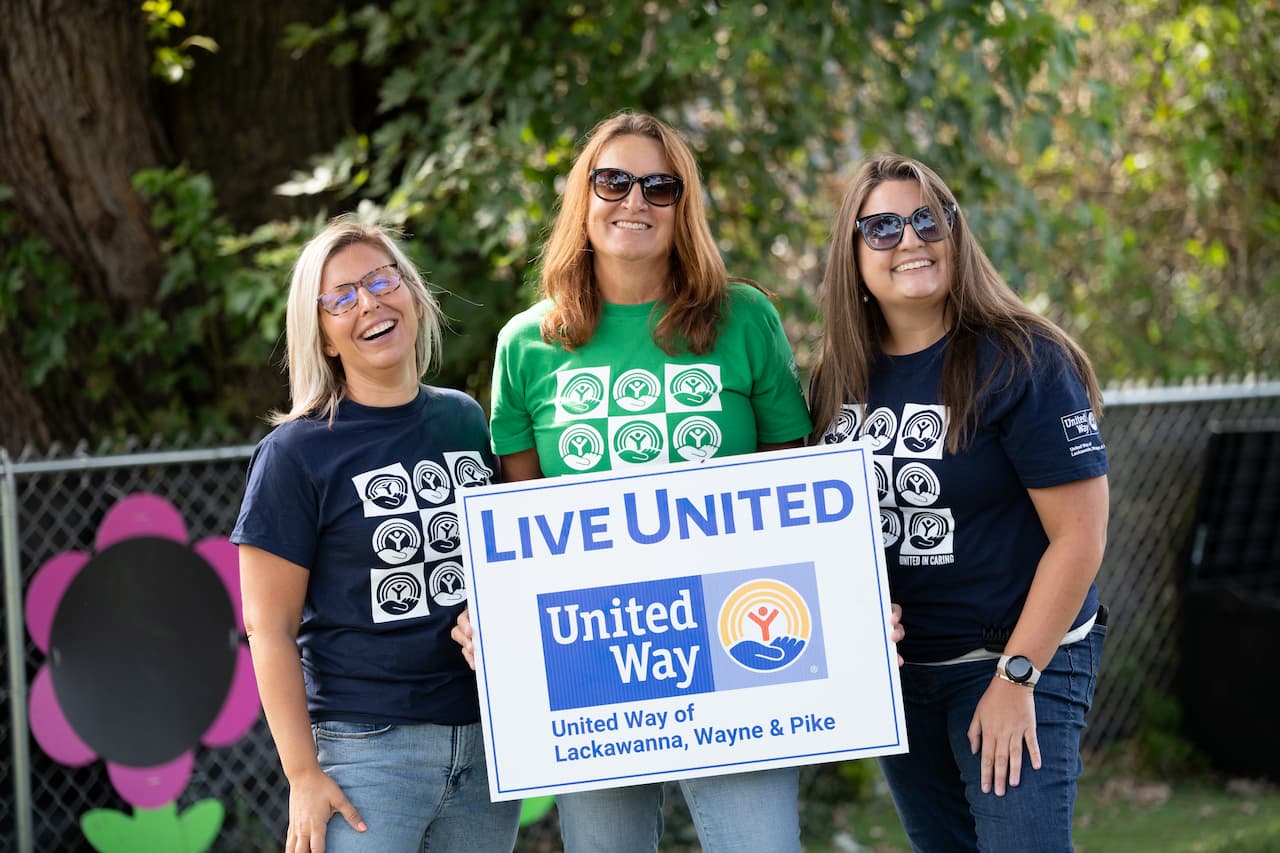 Dillon Colarossi Lukus ’10, G’11, 2025-2026 campaign chair, Debbie Kolsovsky ’90, chair of the board, and Angela Bassani, Ed.D.,’12, G’13, president and CEO, have dedicated more than 50 years combined to advancing the United Way of Lackawanna, Wayne and Pike Counties.