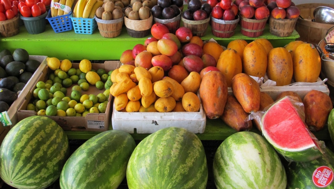 fruit in bins at outdoor market
