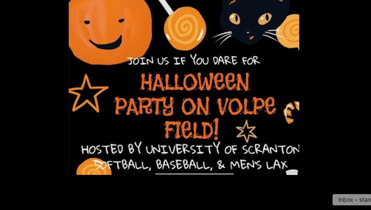 Three of The University of Scranton’s athletic teams will host a Halloween party for area children at Volpe Field on Oct. 27, from 5:30 p.m. to 7:30 p.m.