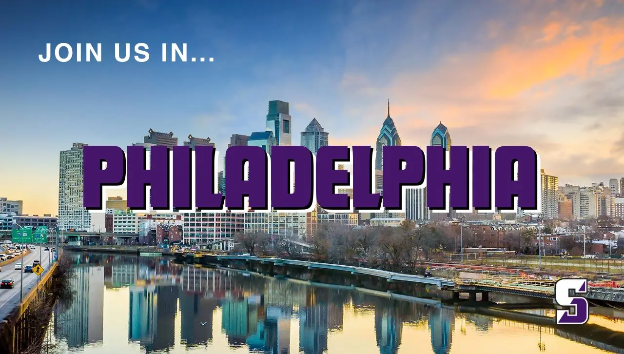 "Join us in Philadelphia" with city skyline