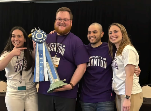 University of Scranton nurse anesthesia students Gina Biancarelli, Michael Schultze, Zachary Sigirci and Jillian Moyer, shown, won the Pennsylvania Association of Nurse Anesthetists College Bowl 2026. (Photo Courtesy: Pennsylvania Association of Nurse Anesthetists)