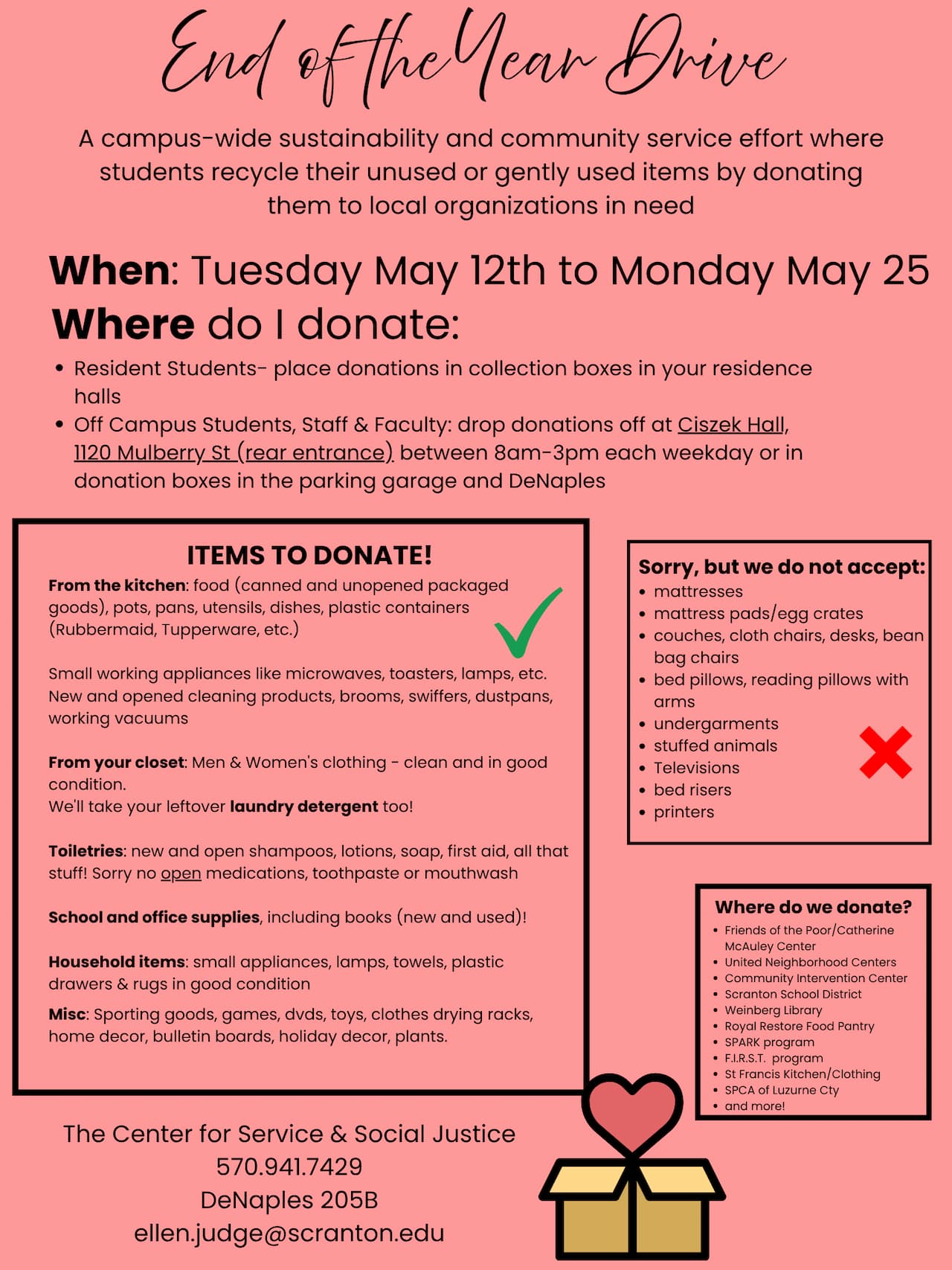 End of the Year Drive Donation Details