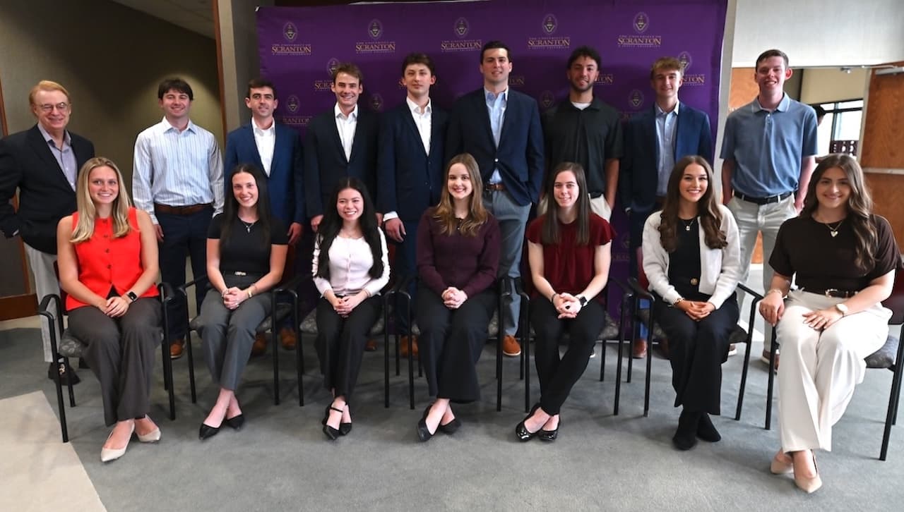 Pictured are members of The University of Scranton’s class of 2026 who graduated from the Jesuit school’s Robert L. McKeage Business Leadership Honors Program.