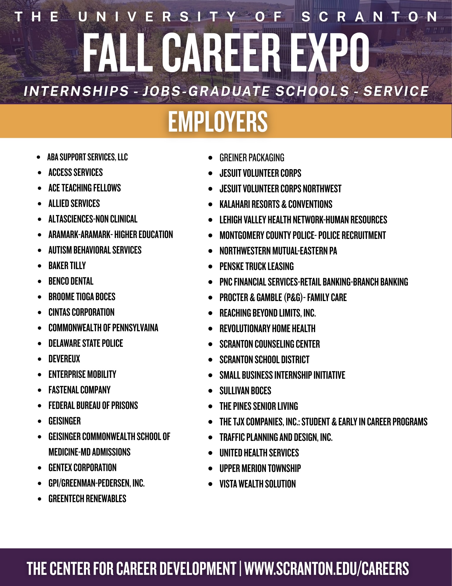 Fall Career Expo Employer List