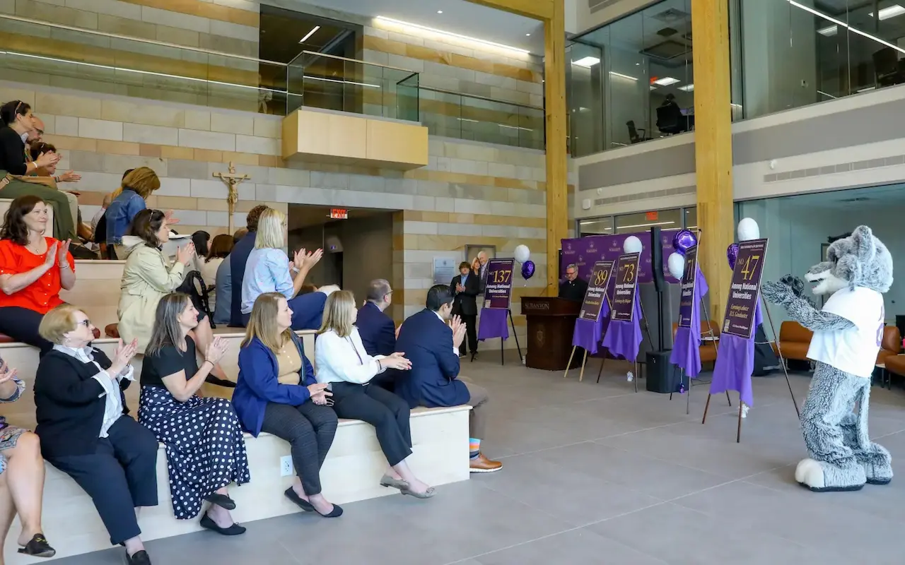 A gallery of images from The University of Scranton's reveal event for the U.S. News and World Report "Best Colleges" rankings.
